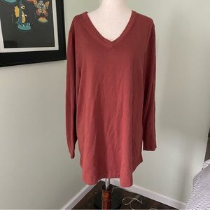 J.Jill VNeck tunic Sweater cinnabar color nwt size LP